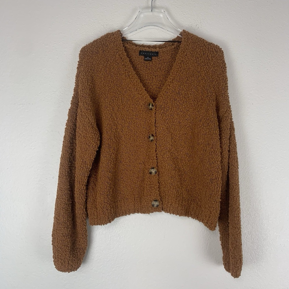 Sanctuary Cardigan Sweater Women XS Plush Cozy Oversized Boho Relaxed Boxy Teddy